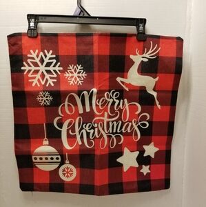 New Holiday Plaid Merry Christmas Pillow Cover